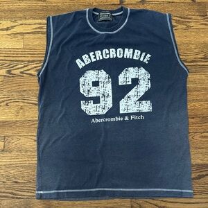 VINTAGE Abercrombie & Fitch Blue Graphic Tank Top